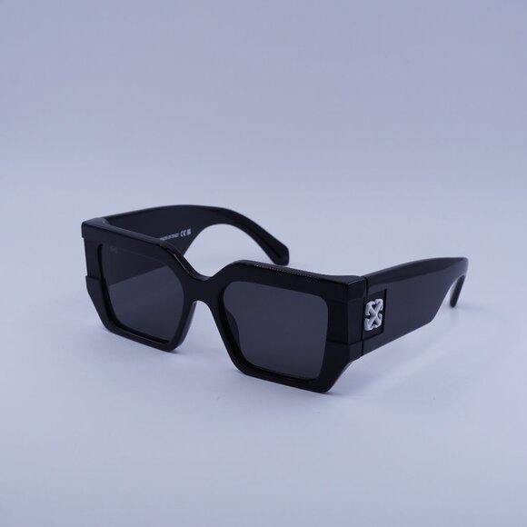 Off-White OERI148 DOVER 1007 Sunglasses Black Square Frame, Dark Grey Lenses - Picture 1 of 9